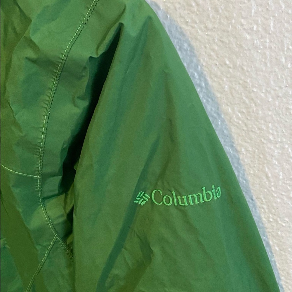 Columbia Youth Lightweight Green Nylon Windbreaker Rain Jacket Size L (14/16) - Picture 2 of 10